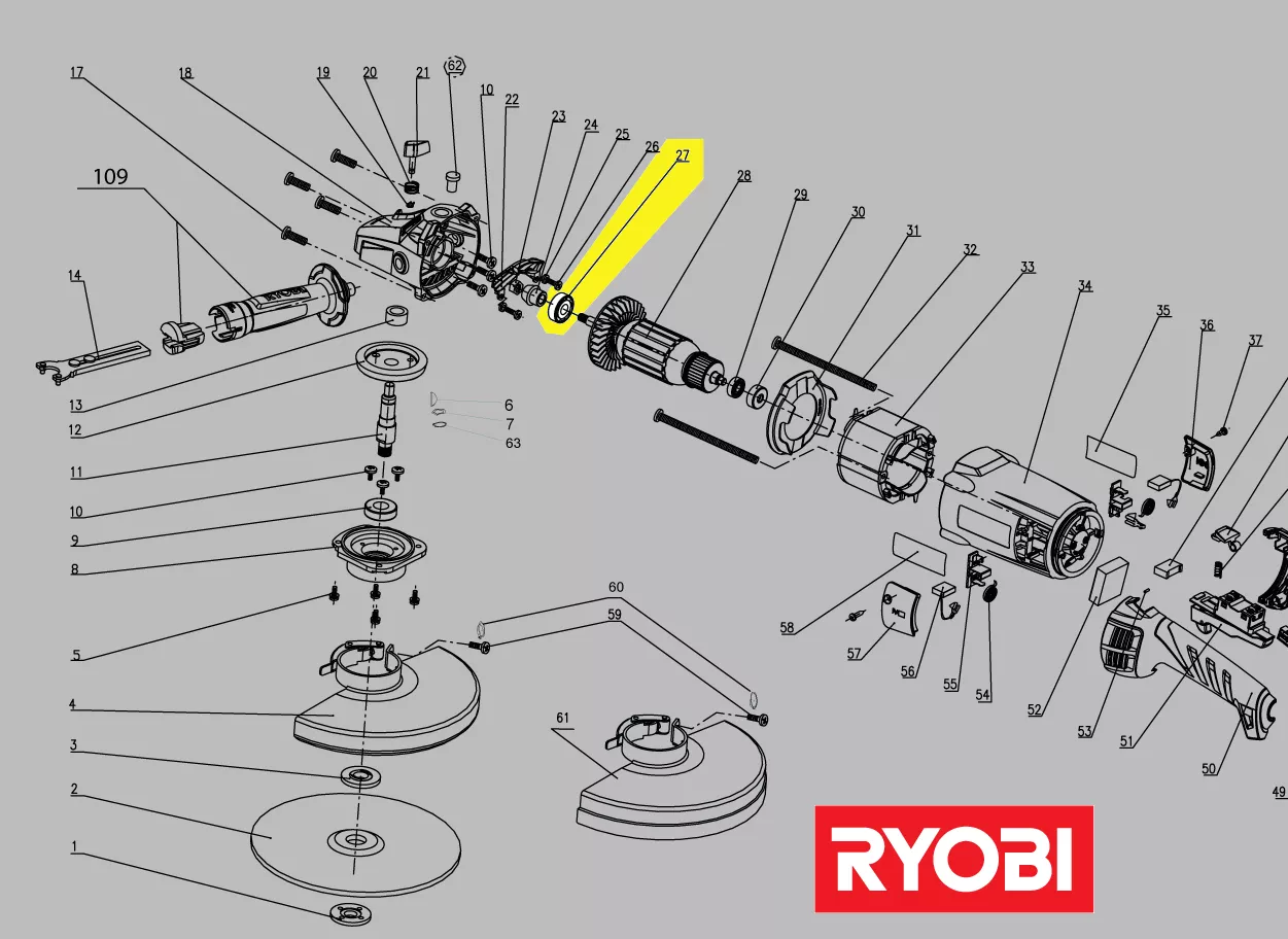 roulement à bille réf. 5131033216 Ryobi